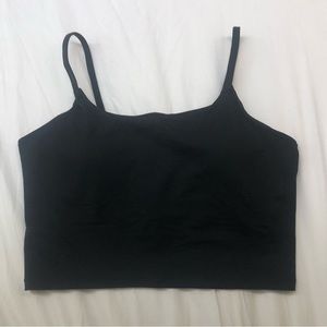 Black Workout Tank Top Size Large with Build in Bra exercise gym